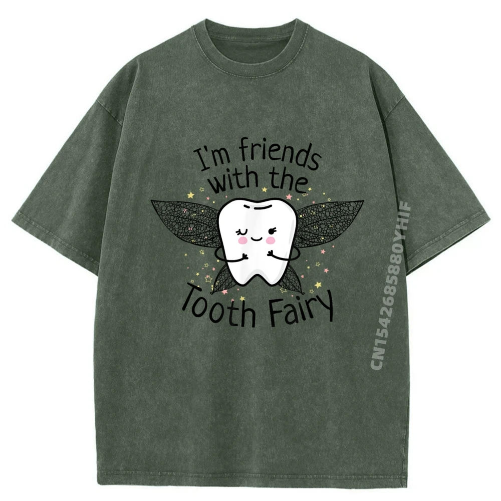 

Casual I Im Friends With The Graphic Tshirts For Men Luxury Clothing Breathable Washed Printed T-Shirt