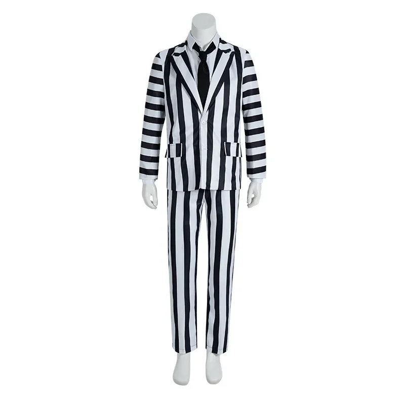 

New Man Red Suit Striped Blazer Halloween Movie Cosplay Costume Dress Adult Costume Suit