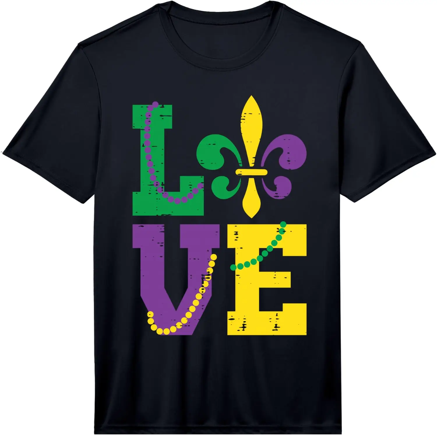 Love Fleur Lis Funny Louisiana Mardi Gras Women Men Kids Performance T-Shirt 100% Cotton Trendy Y2K Short-Sleeve Tee – Soft,