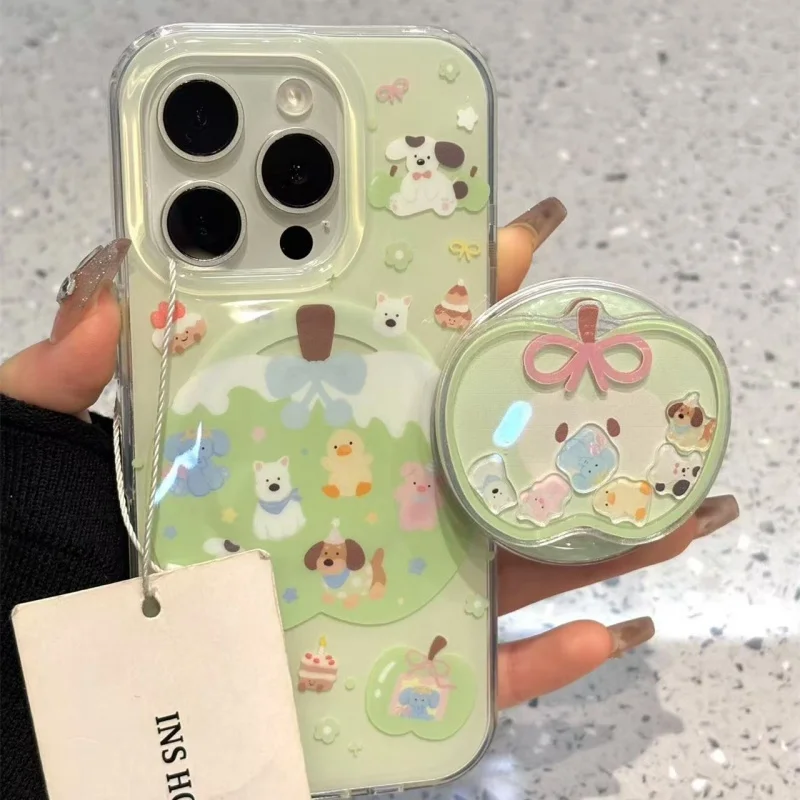 마그세이프 마그네틱 폰 홀더 스탠드 그립톡 그립톡 아이폰 15 16 삼성 걸 브라켓용 한국 귀여운 쉐이크 애플