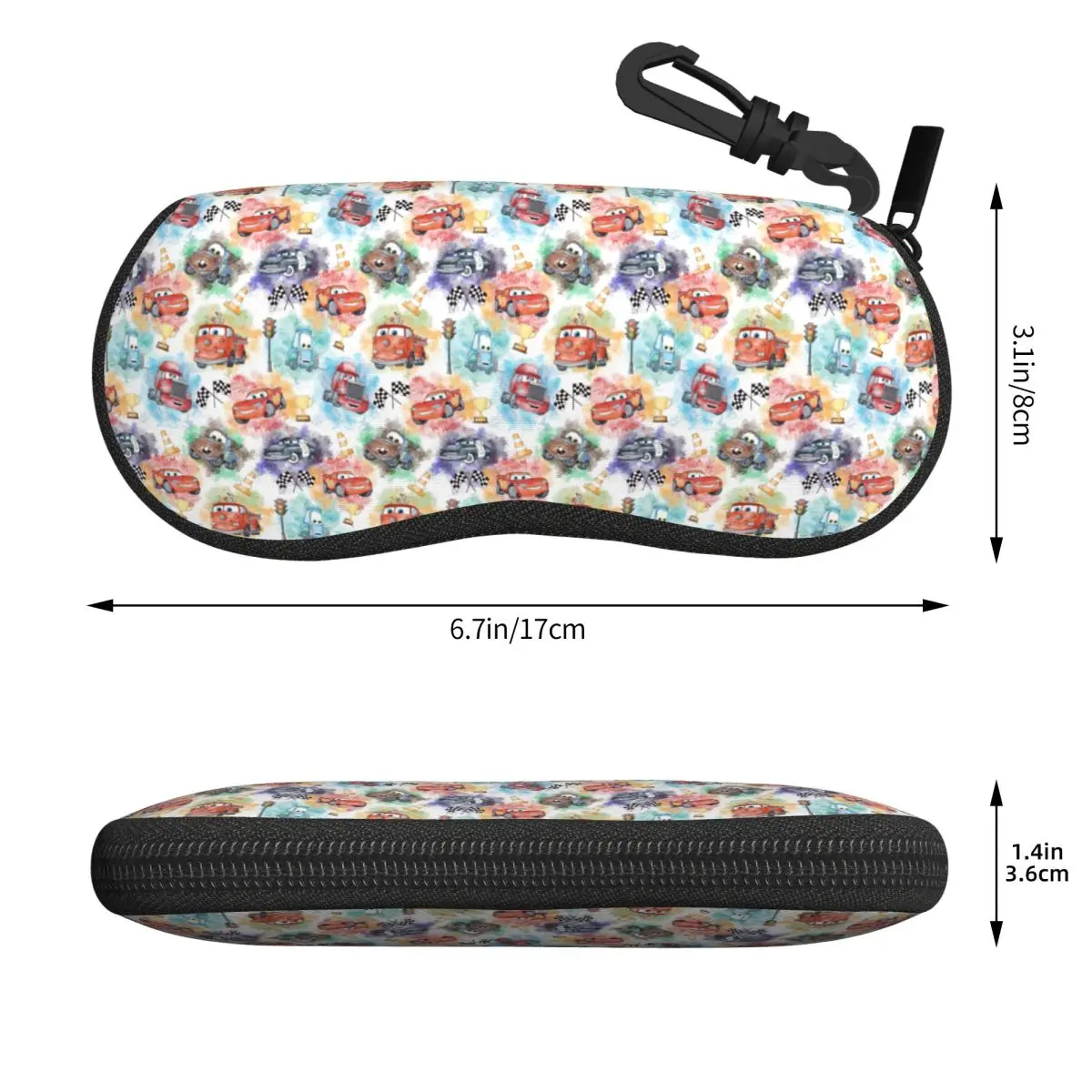 Custom Cartoon 95 Racing Cars Kingdom Animation Pattern Shell Eyeglasses Case Men Women Cool Glasses Case Sunglasses Box Pouch