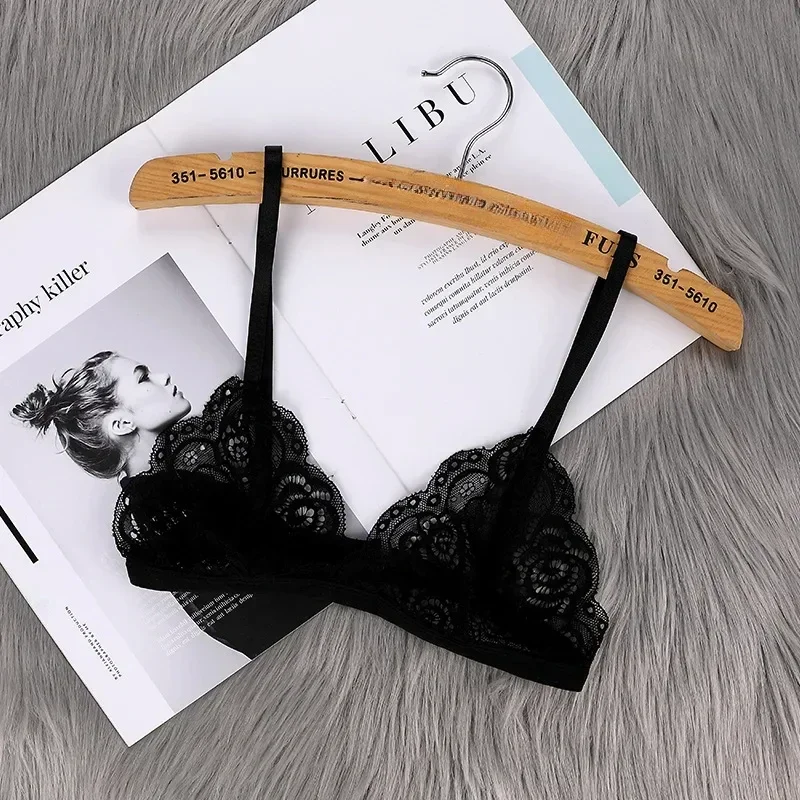 

Women's Thin Bra Without Chest Pad Fashion Sexy Lace Lingerie Cutout Back Buckle Tube Top Women's Underwear Summer Clothes