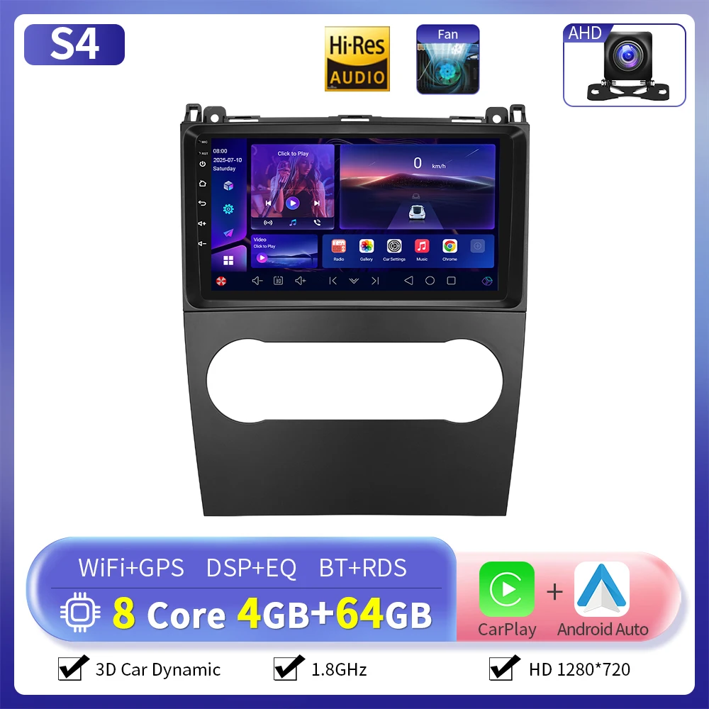 Camecho Autoradio Draadloze CarPlay Android Auto Voor Mercedes-Benz B-Klasse/A-Klasse 2008-2011 Auto Intelligente Systemen GPS 4G Wifi