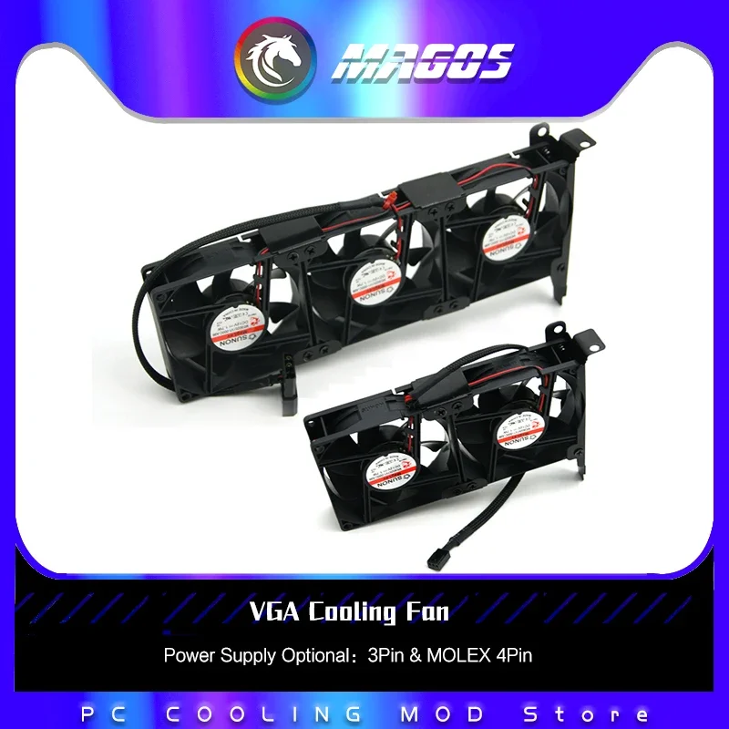 

PC Case VGA COOLER GPU Cooling Fan 8025 PCI GPU Companion 2 Fans & 3 Fans Optional 3PIN Plug/MOLEX 4Pin Plug