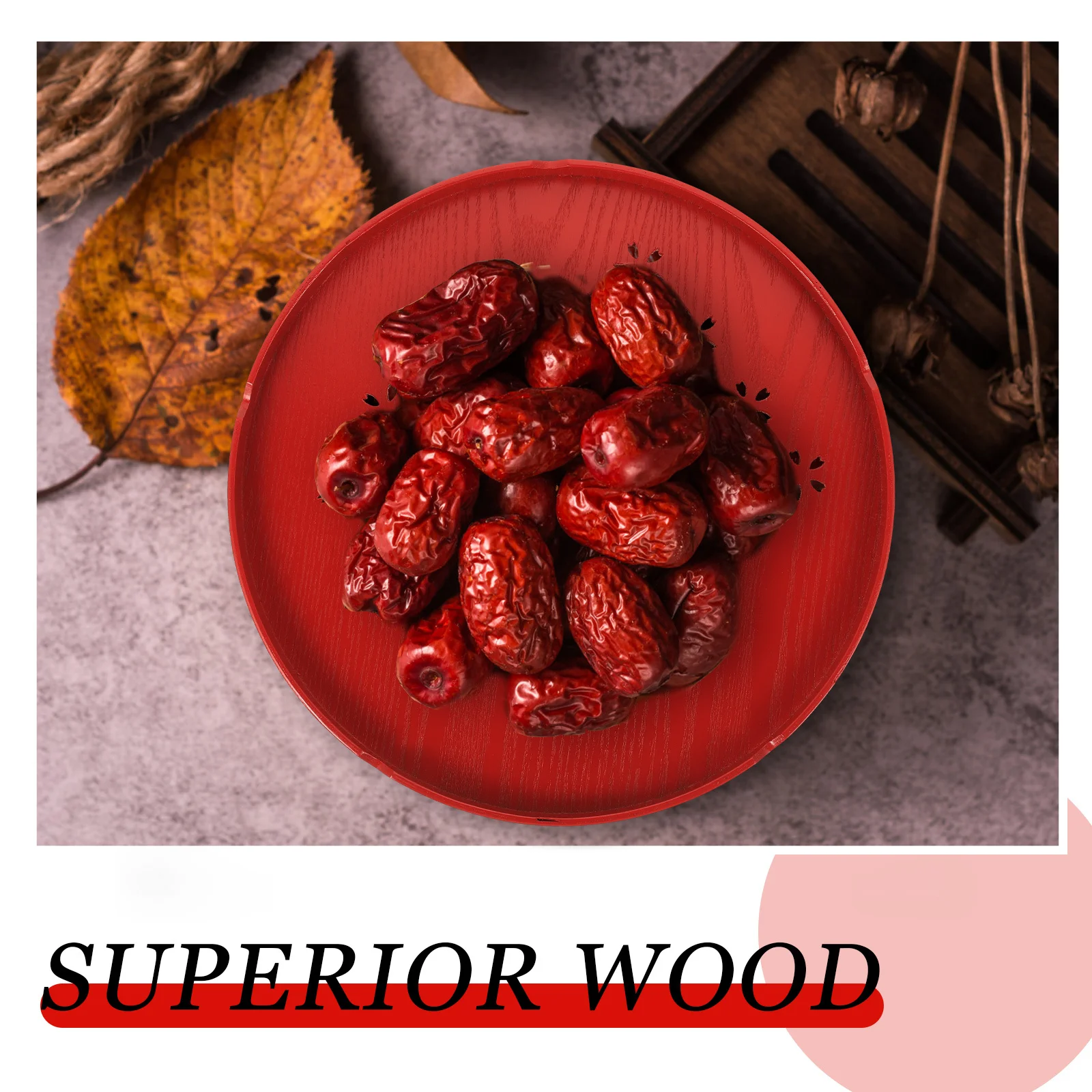 

Wood Food Serving Tray Practical Snack Holder Multipurpose Wooden Plate Plate for Meals Party