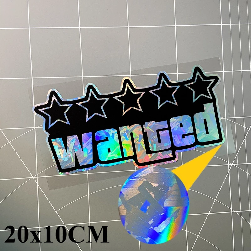 1PC Five Stars Wanted Motorrad Aufkleber Wasserdicht für DIY Motorrad Helm Box Roller Körper Auto Fenster Universal Vinyl Aufkleber