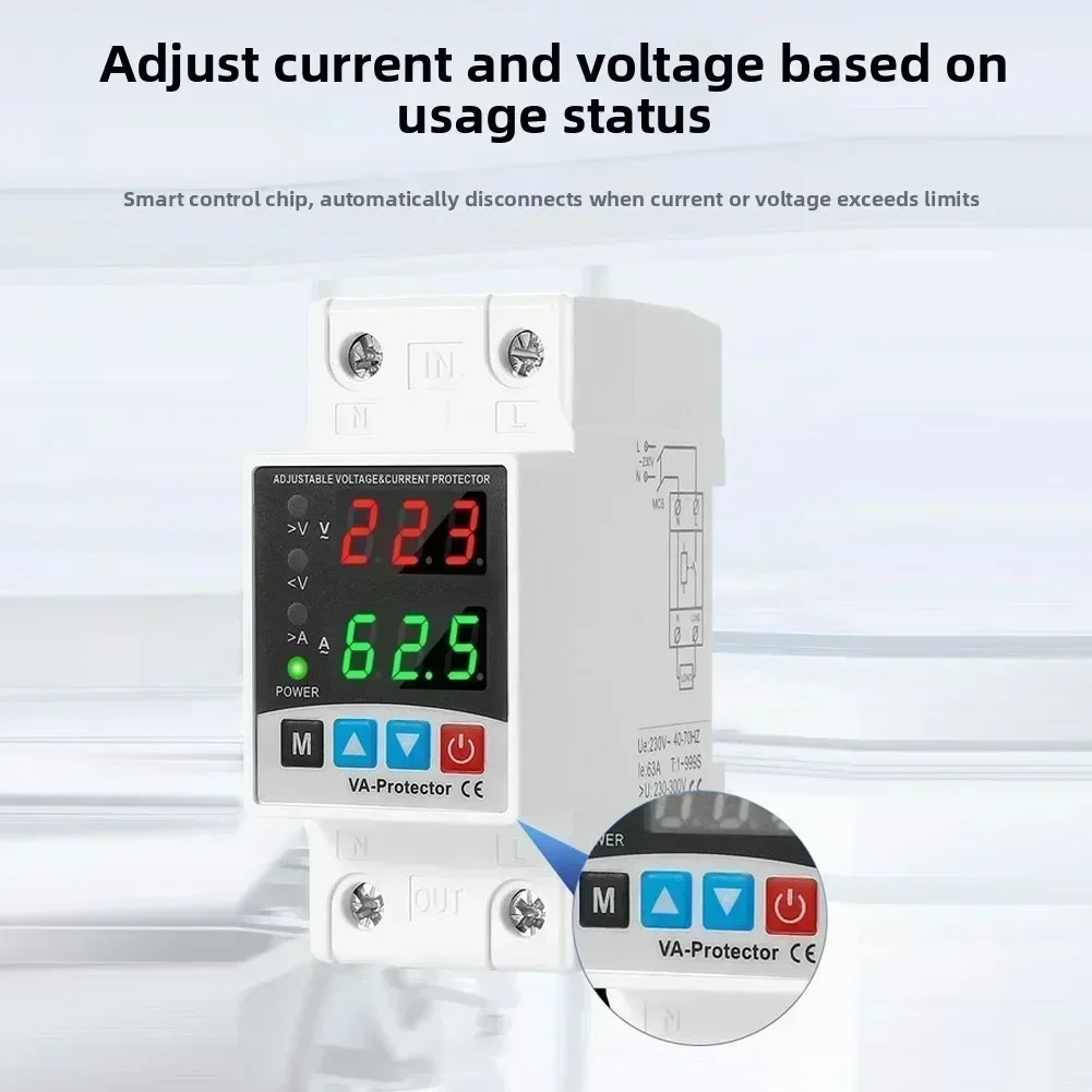 Compact Self Resetting Circuit Breaker 40A 63A with Adjustable Delay and Overcurrent Protection for Household Use
