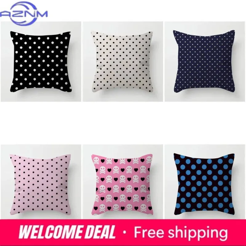Fashion Polka Dot Figure  Pillow Cover Design cushion Cover decor Holiday Decorati