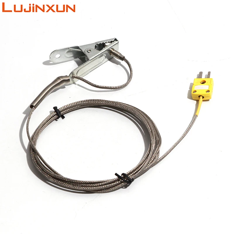 Lujinxun Furnace Temperature Sensor 6.5CM Clamp Thermocouple Tunnel Turnace K-type Metal Shielded wire/Niacinamide Wire 1-5M 1pc