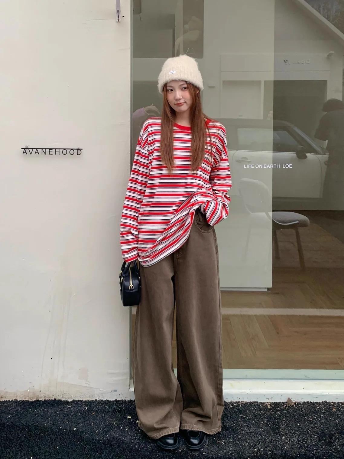 

Женские свободные джинсы с широкими штанинами, утепленные, с высокой талией, повседневные, прямого кроя, осенне-зимние, модные, длиной в пол, из денима