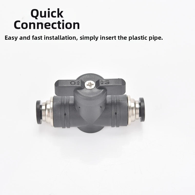 BUC-4/6/8/10/12mm Pneumatic Hand Valve Quick Plug PU Tube Connector Manual Ball Valve Switch