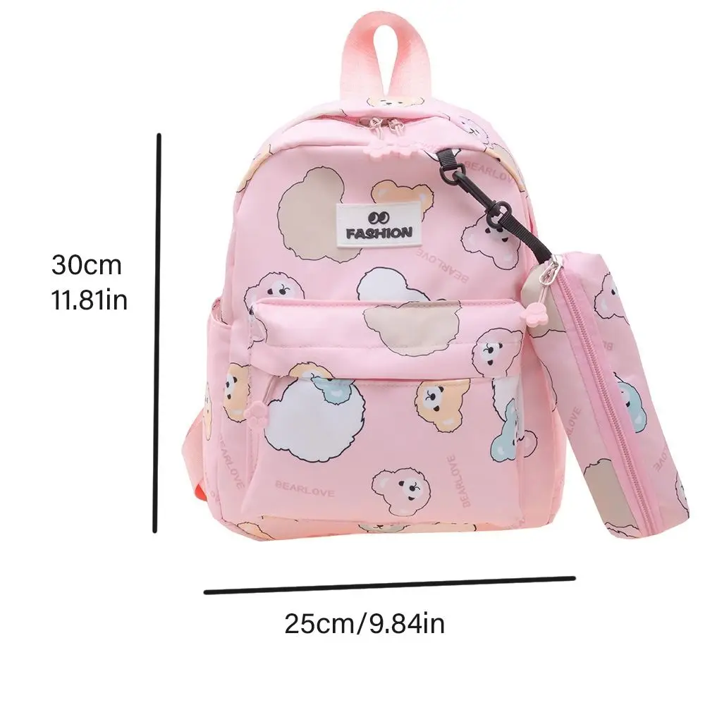 Bolso con colgante de oso para niños, mochila de nailon de gran capacidad, bolso de hombro de dibujos animados, bolso de viaje, bolso escolar para estudiantes