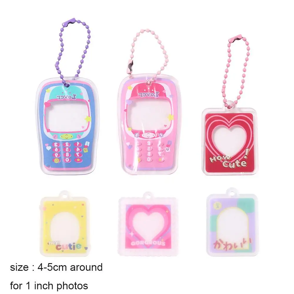 

Cute Transparent Photo Frame Keychain Tassels Snap-In Custom Insert Photo Acrylic Blank Keyring Clear Blank Picture Pendant