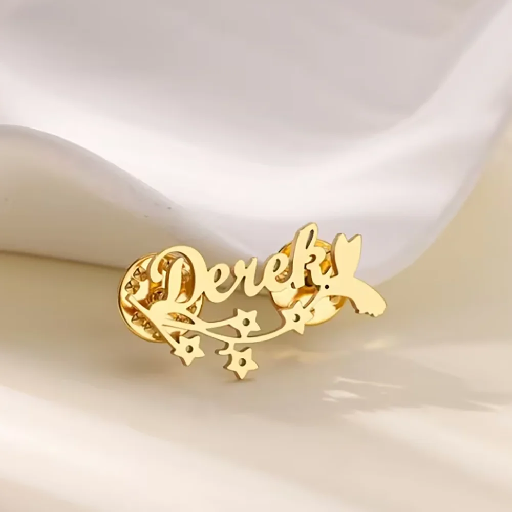 بروش مزيج بتلات الاسم المخصص مع إبر سبايك رائعة لأسلوب أكثر أنيقة كهدية #6