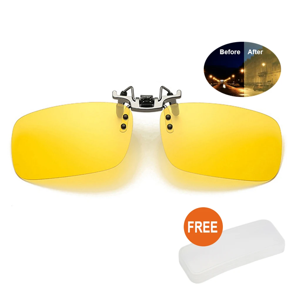AIELBRO Men\'s Photochromic Glasses Polarized Clip on Sunglasses Night Driving Polarizing Glasses Fishing Clip on Glasses