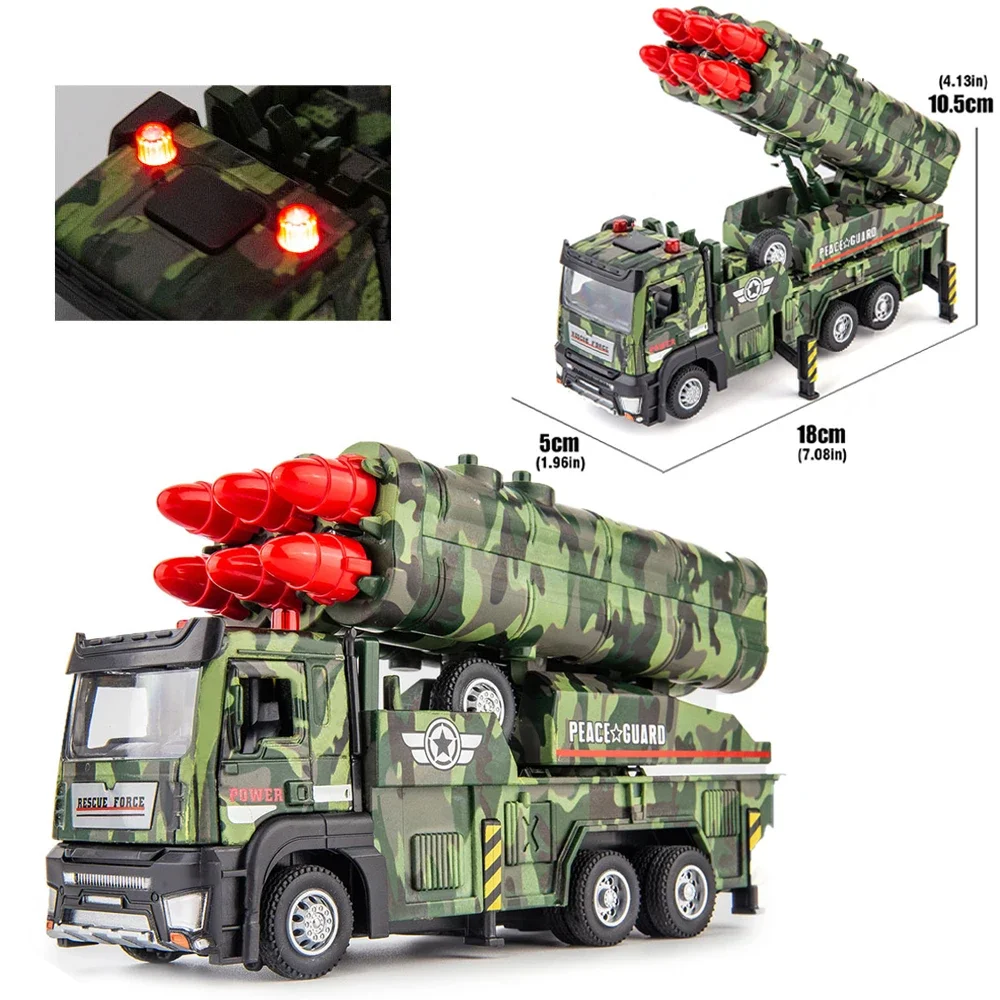 

1/32 Simulated Alloy Truck Transport Launch Vehicle Model Child Toy Metal Diecast Pullback Transporter Car Gifts for Adult Kids