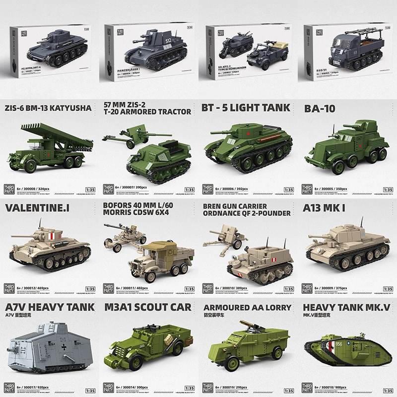 

MOC военная серия бронетранспортные средства строительные блоки армейский штурмовой автомобиль тяжелые танки блоки полицейские спецназ фигурки солдат подарки игрушки