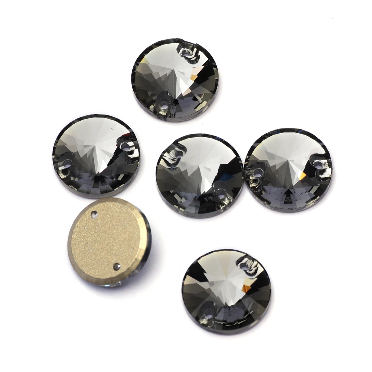 PUBRILE Schwarze Diamant-Applikationen mit aufgenähten Strasssteinen, Flache Kristallglassteine für DIY-Näharbeiten, Applikationen für Kleider, Kleidung und Taschen – Detail 2