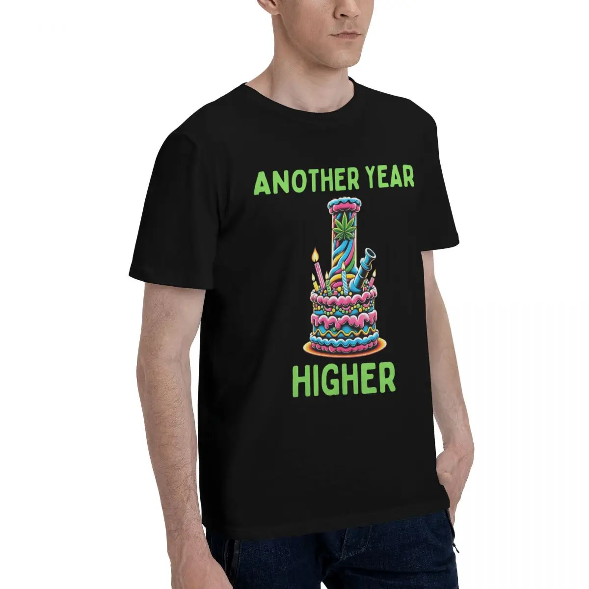 Motion Colorful Cannabis Cake Design T-shirts Champion Casual Graphic High quality Activity competition USA Size