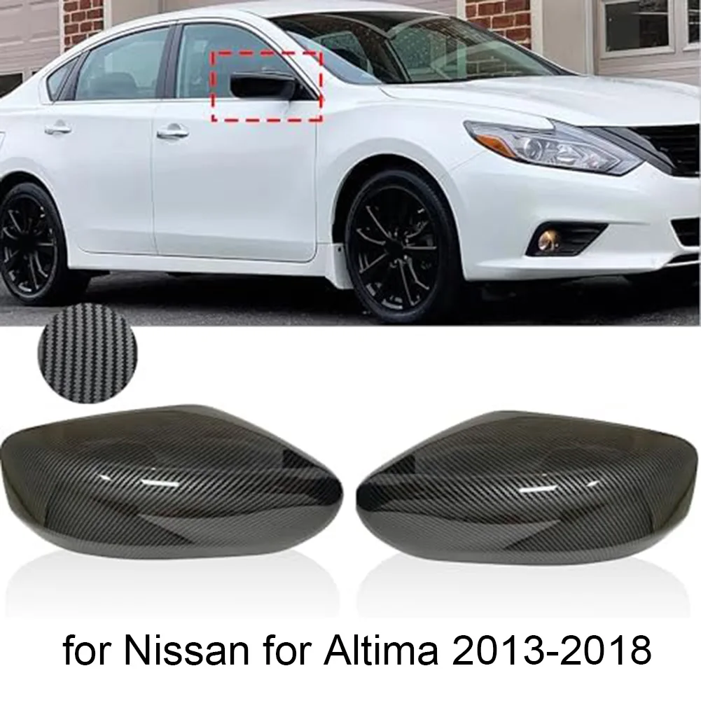 

ABS Side Mirror Cover Compatible with For Nissan For Altima (13 18) Features a Unique Carbon Fiber Design and Easy Installation