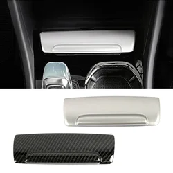 For Volvo XC40 2018-2025 Carbon Fiber Silver Car Styling Center Console Ashtray Cover Trim Car Decoration Sticker