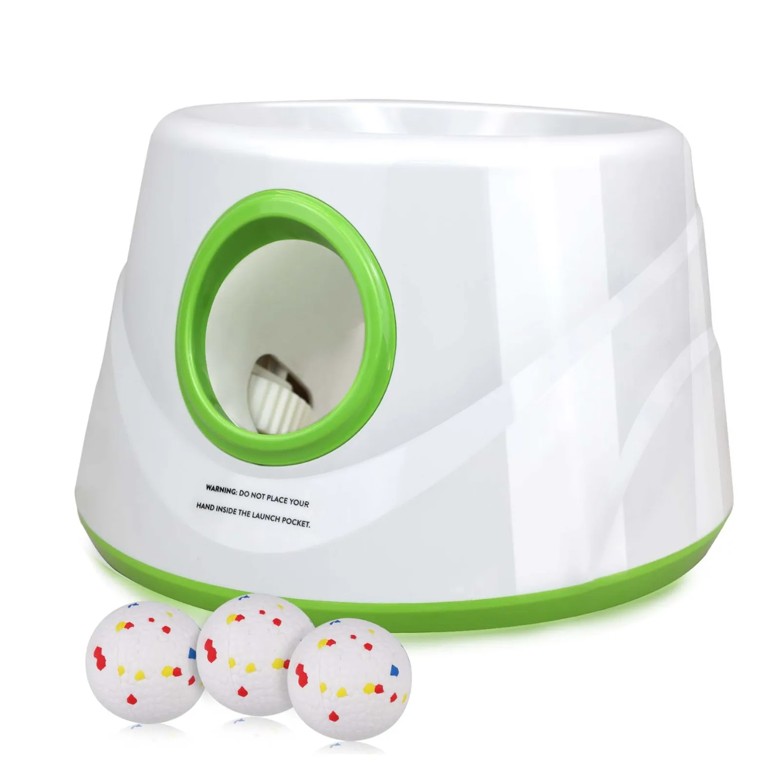 Automatischer Tennisballwerfer für Mittelgroße/Große Hunde, Jagdspielzeug, USB-Aufladbar, mit 3 Interaktiven Tennisbällen