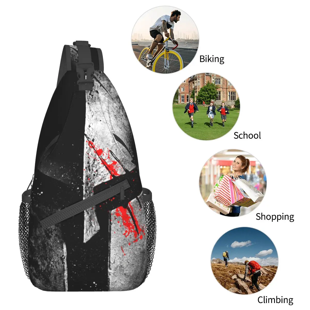 Spartan Sparta-mochila para casco, bandolera para el pecho, para deportes al aire libre