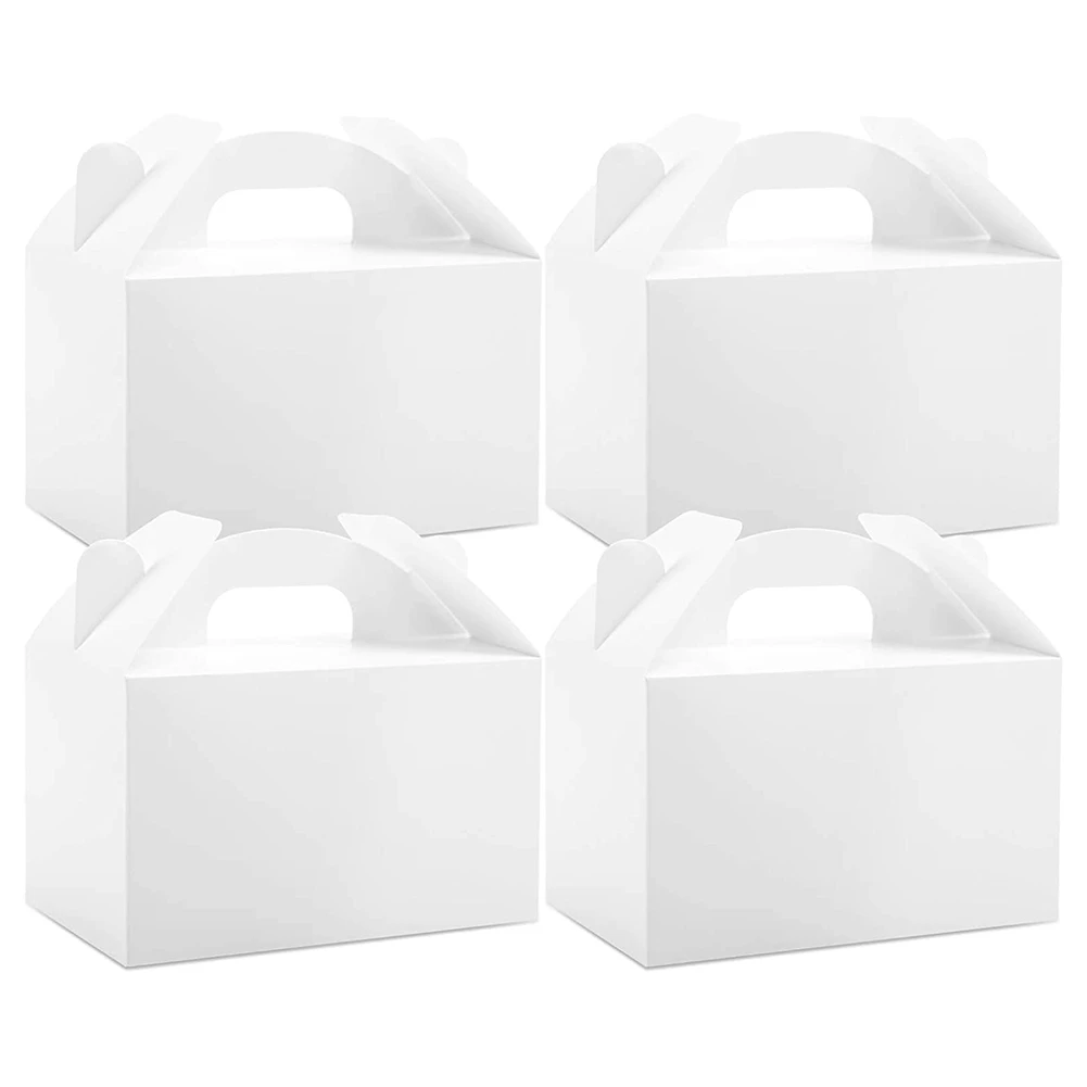 KSOL 48 Pack White Treat Gable Party Favor Boxes Paper Gift Boxes for Birthday Party Shower 6x3.5x3.5 Inches,White
