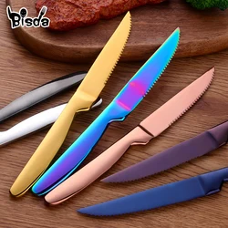 Stainless Steel Dinner Knives Set Sharp Steak Knife Fruit Knives Western black knife Restaurant Table Knife Gold dinnerware Set