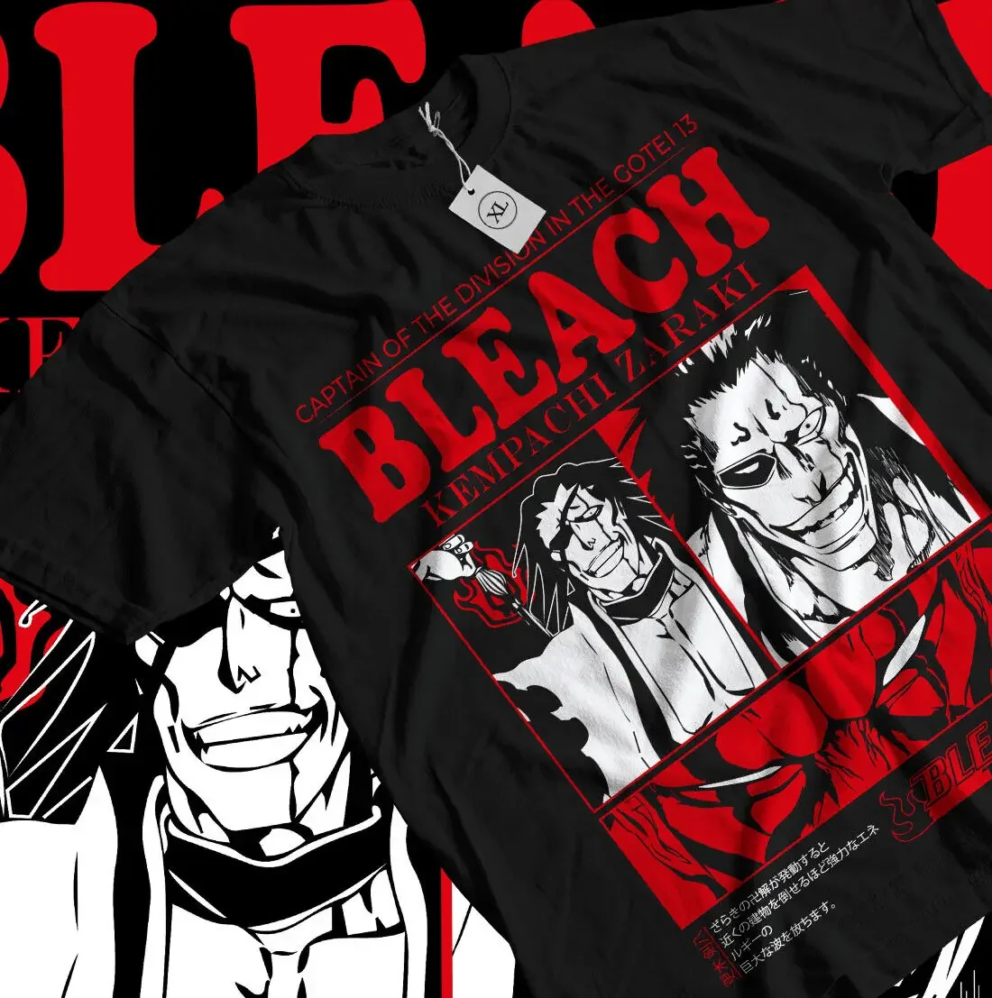 Zaraki Kenpachi T-shirt Byakuya Anime bande dessinée blanchiment japon cadeau chemise toutes tailles