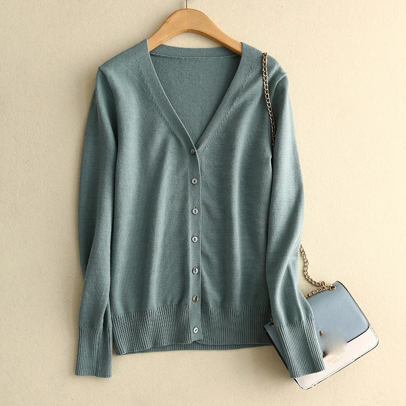 Spring Fall Slim Knit Cardigans Jacket Women Casual Korean Sweater Coats O-neck Knitwear Gilet Basic Single Breasted Malhas Tops