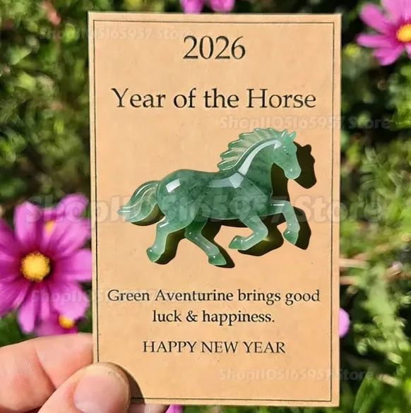 

2026 Year of The Horse Lucky Crystal Figurine - Clear Green & Amethyst Horse Statue, Symbol of Strength & New Beginnings