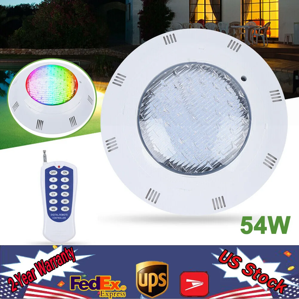 12V 54W スイミングプール RGB LED ライトスパ水中ライト防水 IP68 ランプ