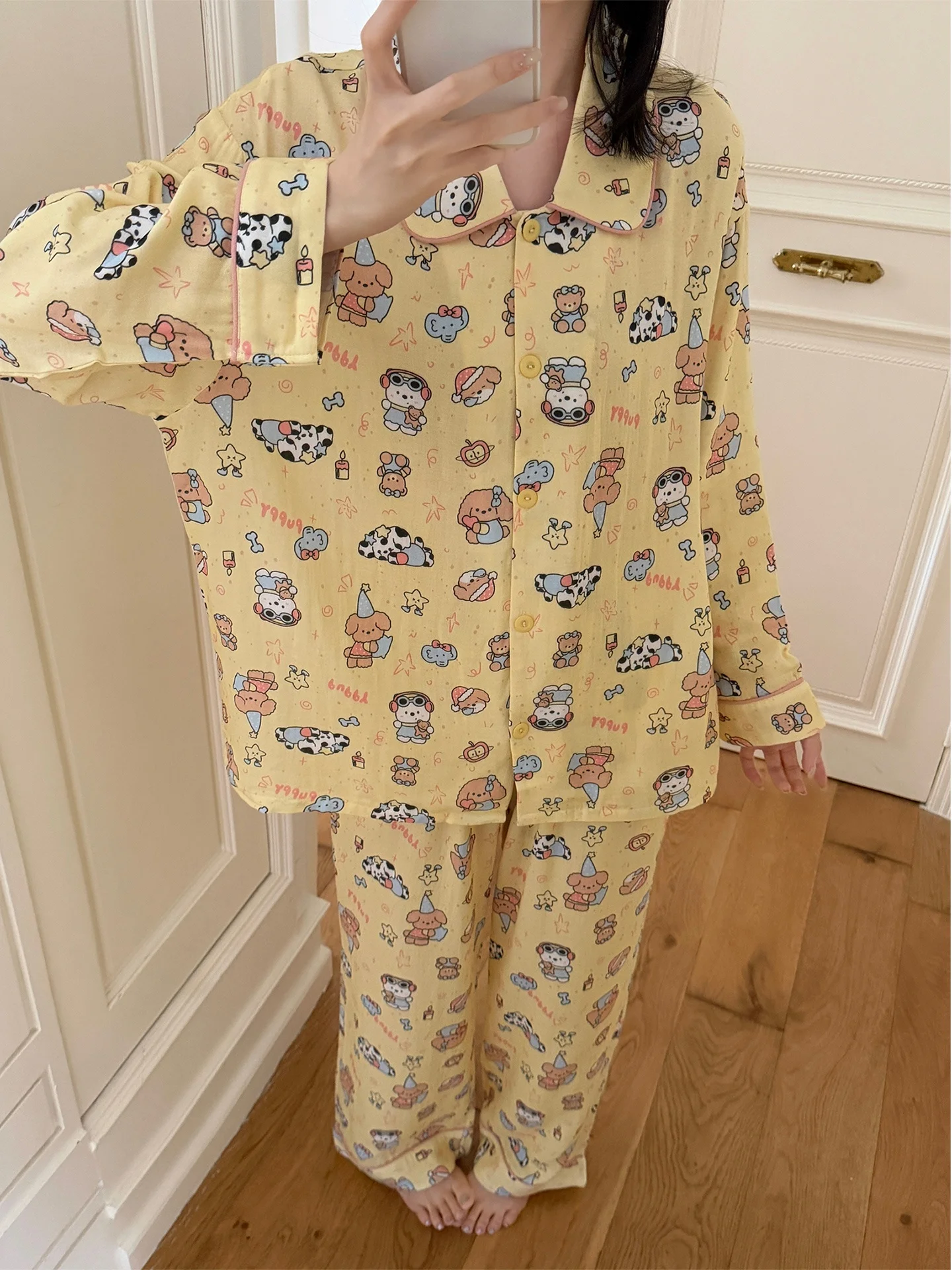 women's-long-sleeve-cotton-pajamas-set-spring-autumn-cartoon-print-home-wear-comfortable-breathable-sleepwear-outfit