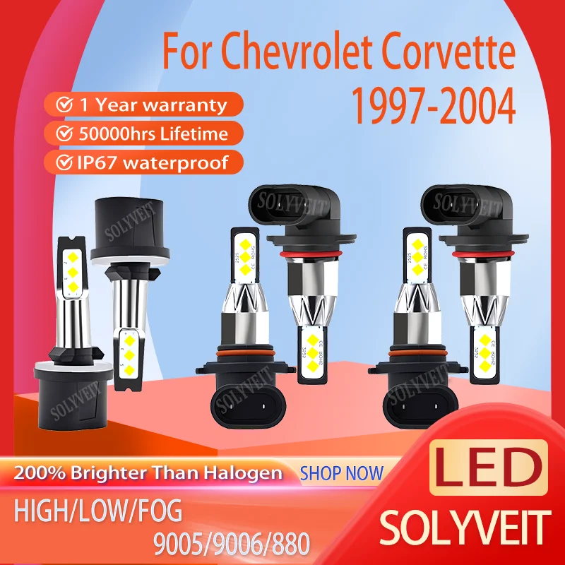 

Enhanced Illumination 9005 9006 880 LED Headlight foglight For Chevrolet Corvette 1997 1998 1999 2000 2001 2002 2003 2004