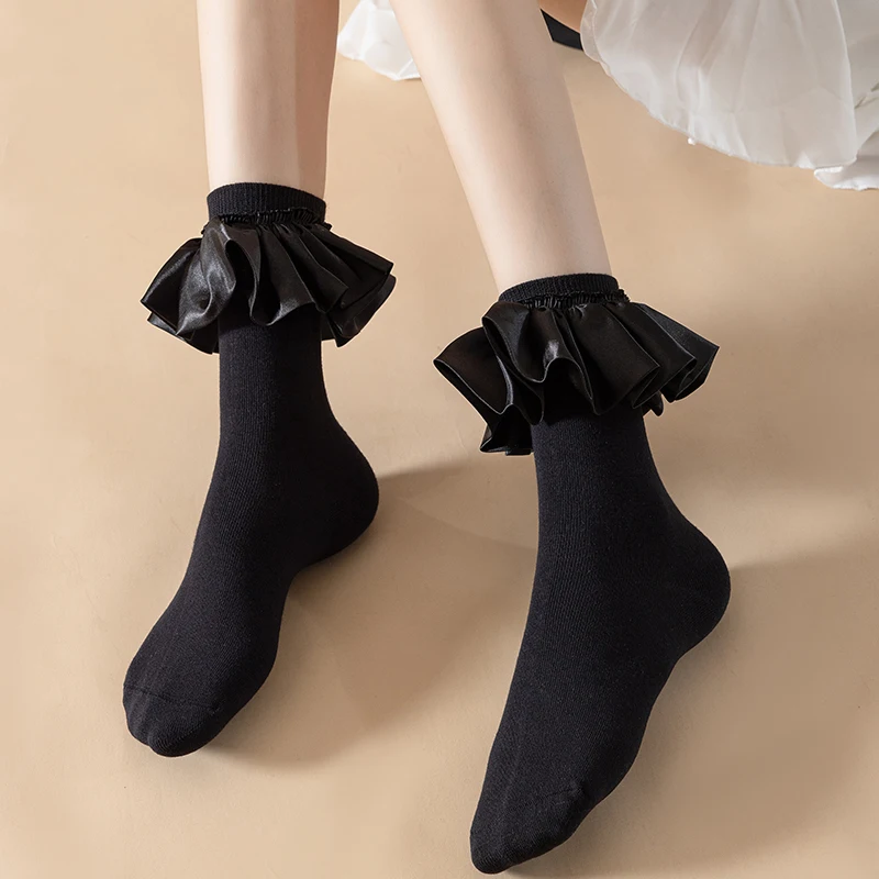 Game Genshin Impact Furina Cosplay Accessories Stocking White Ruff Socks Lolita JK Uniform Focalors Role Play Halloween Carnival