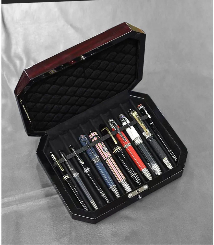 New Solid Wood Pen Case Storage Box Pen Sorting Collection Box Business Travel Portable  Protection Box