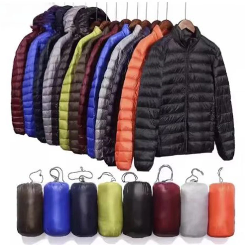 2024 Winter New Men's Lightweight Short Fashion Casual Cotton-Padded Slim Portable Warm Hooded Coat