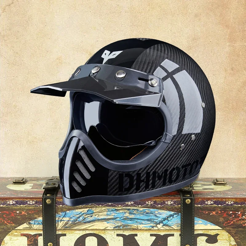 New Arrival Adult Motorcycle Safety Helmet, Carbon Fiber Style, Durable Design.