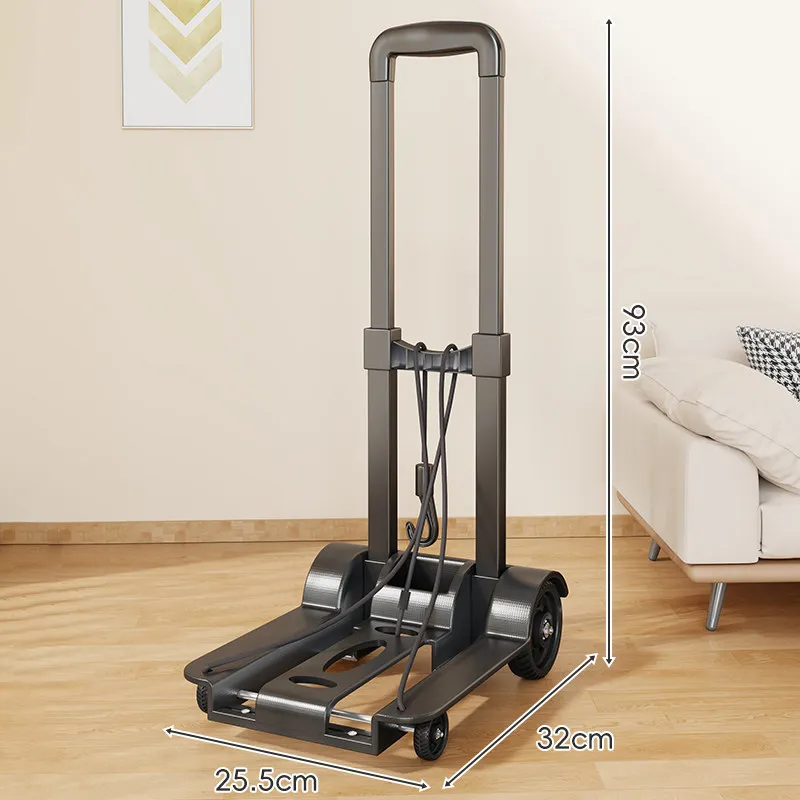 

Foldable Hand Cart Portable Shopping Trolley Multi-Function Home Use Pull Wagon for Grocery Luggage