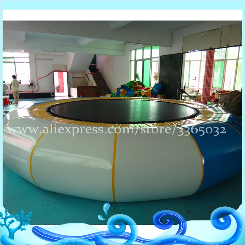 

High quality 0.9mm PVC TUV Inflatable Floating Water Jumping Bed / Inflatable Trampoline For Sale