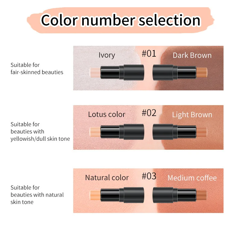 Double-ended contour pen highlighter shadow pen concealer