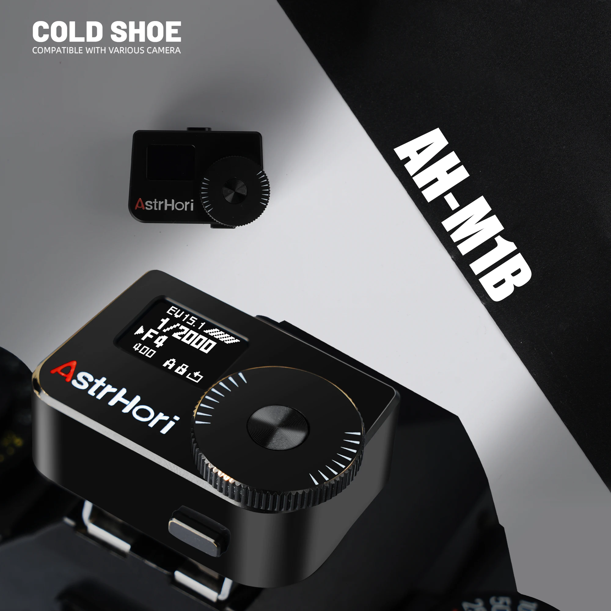 AH M1 Camera Light Meter Two Dials Hot Cold Shoe Fixing Shutter ISO Photography Light Meter for DSLR Camera