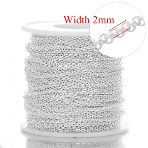 Aço inoxidável Link Chains para Fazer Jóias, Colar Cor De Ouro, Bulk Cable, Descobertas DIY, 1mm, 1.5mm, 2 m Largura 10 principais vendas colar de ouro 1mm - №8