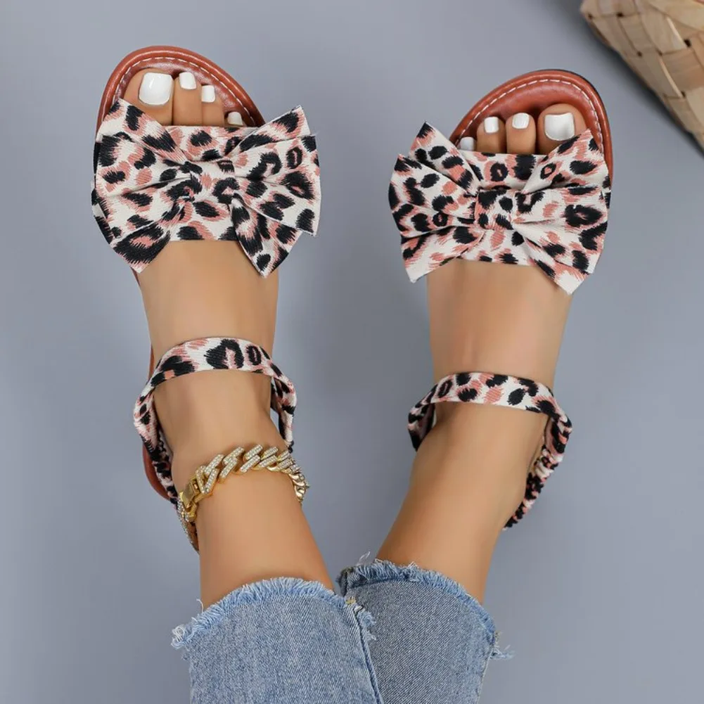 Women Sandals 2026 New Summer Lightweight Sandals Fashion Beach Casual Slippers Outdoor Bow Tie Flat Shoes Home platform sandals