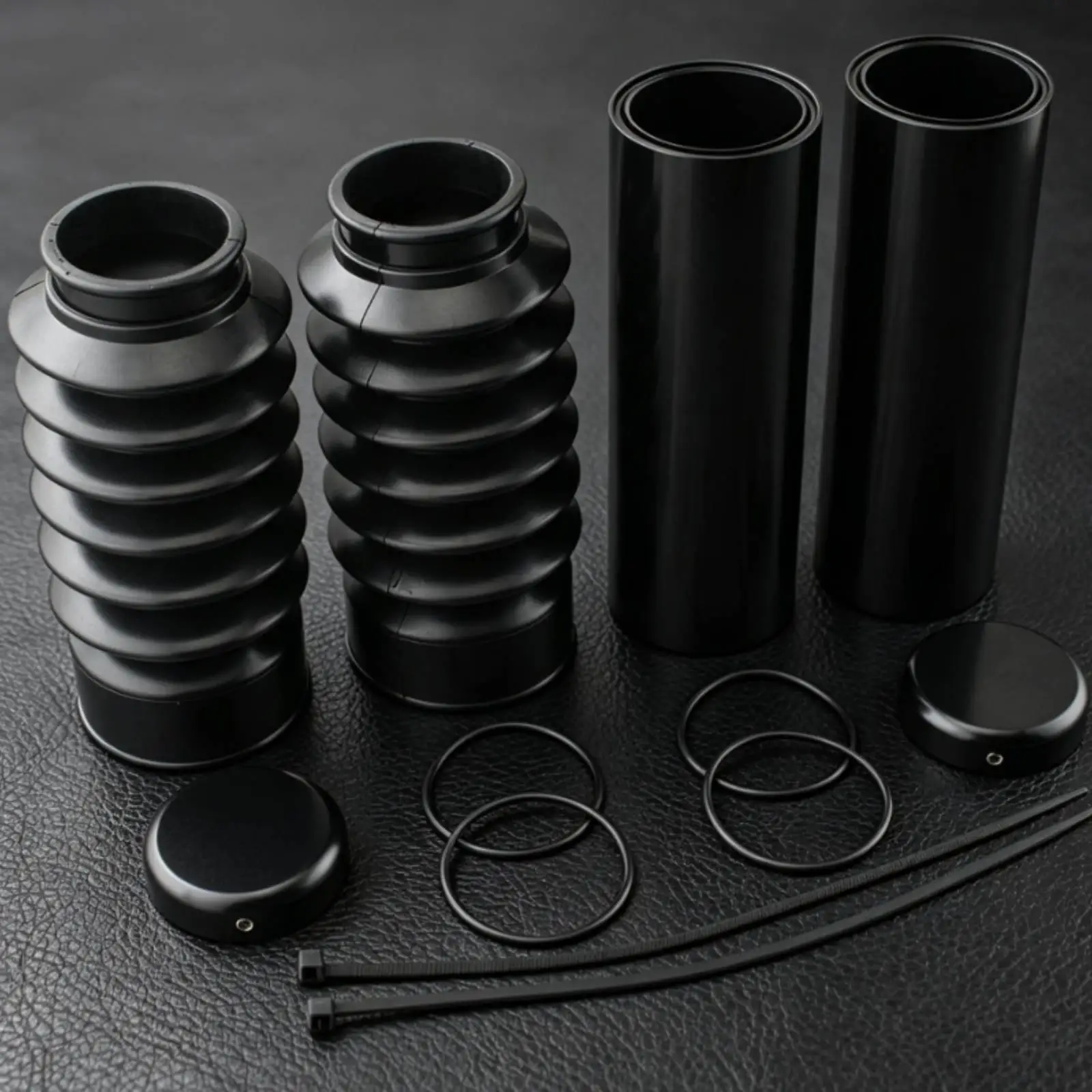 Motorcycle Fork Cover Set Rubber Plastic Fork Boot Sleeve Front Shock Protector for Custom Cruiser 2006-2017