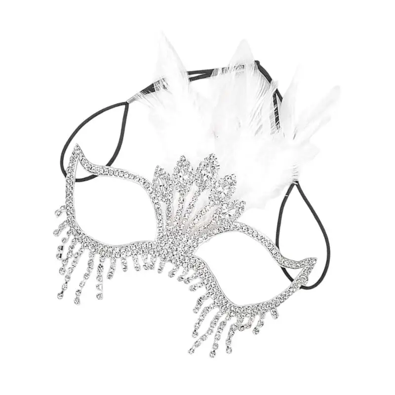 Mặt nạ dự tiệc có lông vũ 652F Phụ kiện trang phục thời trang độc đáo dành cho nữ