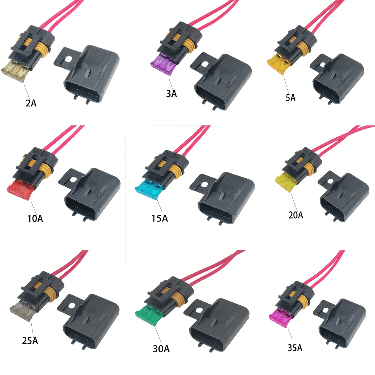 2A/5A/7.5A/10A/15A/20A/25A/30A Zekering auto Zekering Waterdichte Zekeringhouder Voor Auto Voertuig RV Truck Trailer Gemodificeerde Zekering Socket 12V