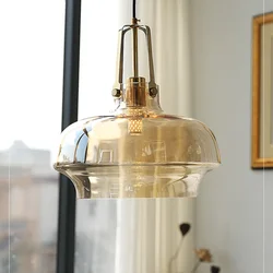 Nordic Glass Pendant Light for Living Room Bedroom bar Cafe Restaurant Home Indoor Hanging Lamp Modern Amber Glass Chandelier