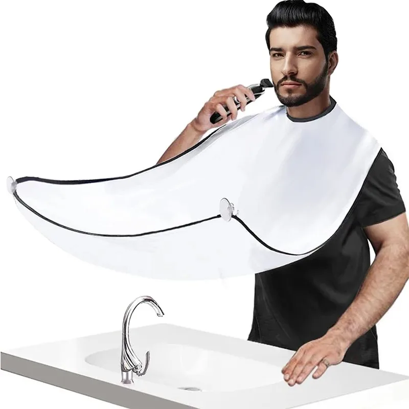 Men\'s Shaving Bibs Bathroom Apron Beard Bib Men\'s Hair Catcher for Shaving Trimming Beard Cape Cloth Bathroom Cleaning Bib